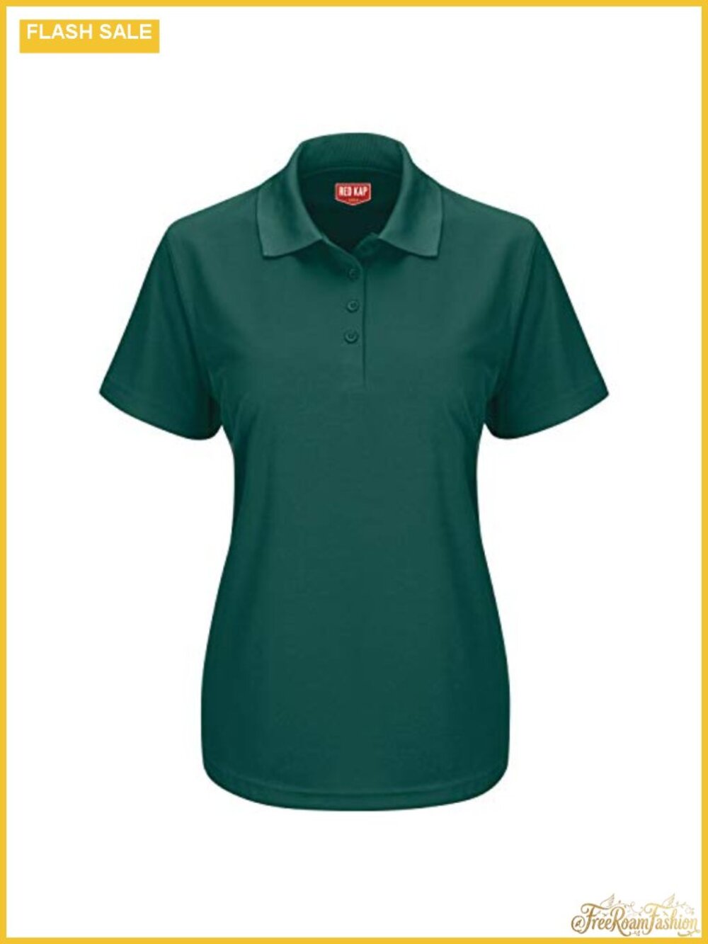 Womens Short Sleeve Performance Knit Polo Collared Moisture Wicking Work Shirt